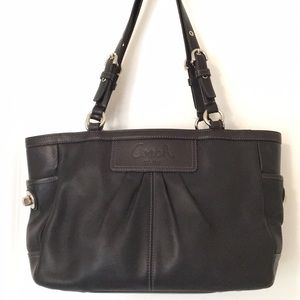Black leather Coach purse
